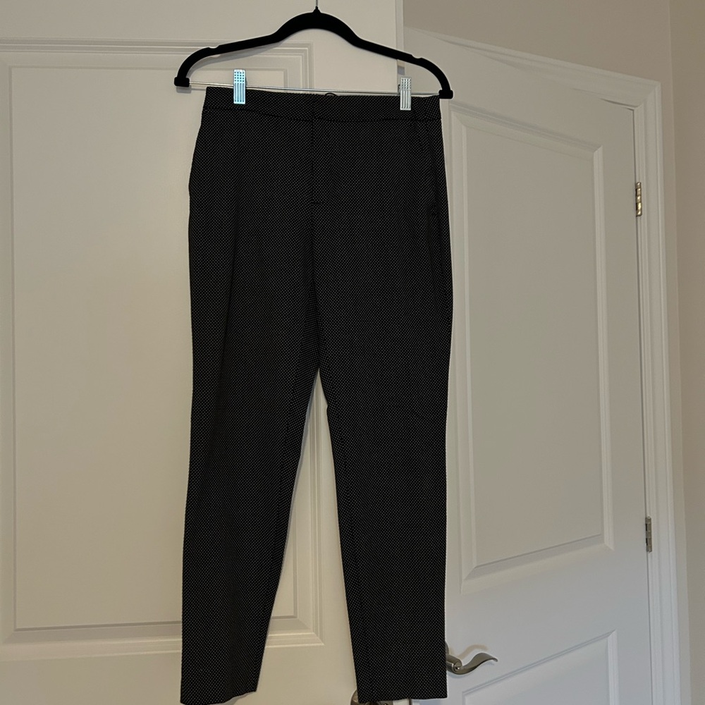 ZARA Polka Dot Textured Ankle Trousers